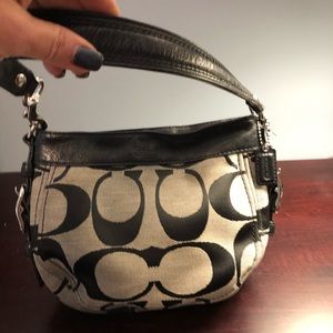 Authentic Small Coach Black and Gray Bag